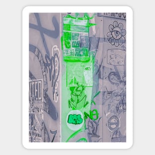 Street Art Fluo Green Soft Grey NYC Sticker